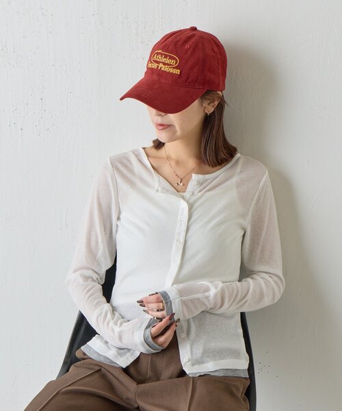 goocy(グーシー)の「バイカラーシアーリブカーディガン(Tシャツ/カットソー・レディース・ブラック/グレー/ホワイト/ピンク・FREE)」の5枚目の写真