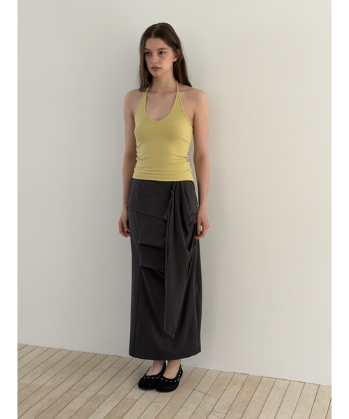 ASURA(アスラ)の「TUK WRAP SKIRT (CHARCOAL)(スカート・レディース・その他・OS)」の3枚目の写真