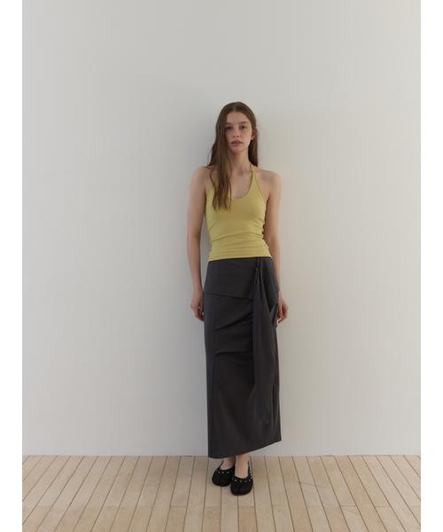 ASURA(アスラ)の「TUK WRAP SKIRT (CHARCOAL)(スカート・レディース・その他・OS)」の4枚目の写真