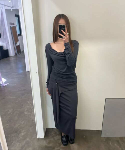 ASURA(アスラ)の「TUK WRAP SKIRT (CHARCOAL)(スカート・レディース・その他・OS)」の9枚目の写真