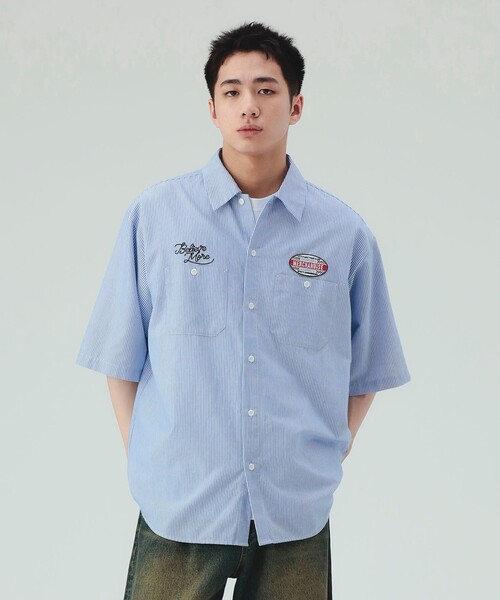 BEAMS HEART(ビームスハート)の「【ユニセックス】GMS ワーク シャツ(シャツ/ブラウス・メンズ・ブルー/ホワイト・LARGE/MEDIUM/SMALL)」の4枚目の写真