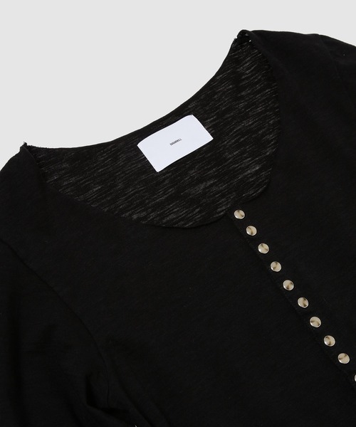 SUGARHILL(シュガーヒル)の「HENRY NECK LONG SLEEVE TEE(Tシャツ/カットソー・メンズ・ブラック/ホワイト系その他・1/2)」の4枚目の写真