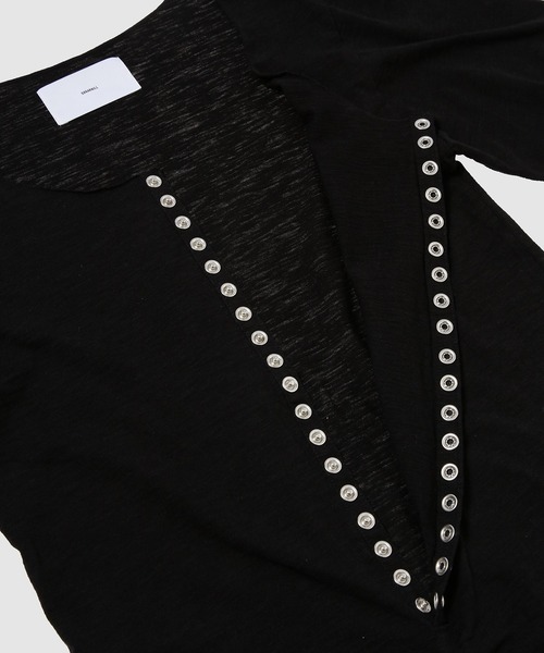 SUGARHILL(シュガーヒル)の「HENRY NECK LONG SLEEVE TEE(Tシャツ/カットソー・メンズ・ブラック/ホワイト系その他・1/2)」の5枚目の写真