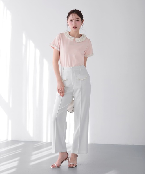 Fit more(フィットモア)の「フリルカラーカットソートップス(Tシャツ/カットソー・レディース・ホワイト/ピンク/ブラック・FREE)」の18枚目の写真