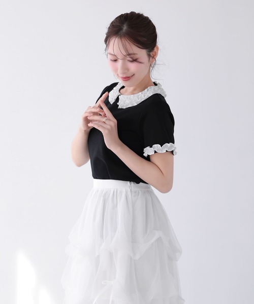 Fit more(フィットモア)の「フリルカラーカットソートップス(Tシャツ/カットソー・レディース・ホワイト/ピンク/ブラック・FREE)」の21枚目の写真