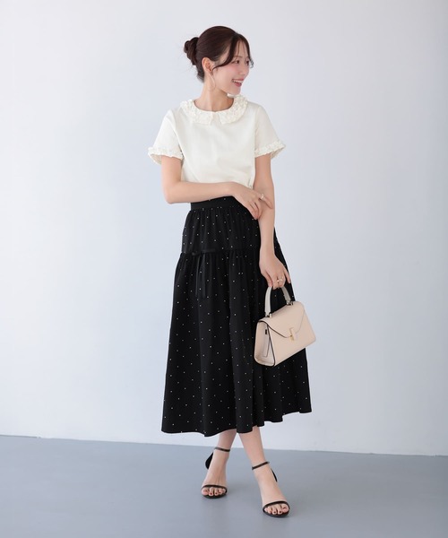 Fit more(フィットモア)の「フリルカラーカットソートップス(Tシャツ/カットソー・レディース・ホワイト/ピンク/ブラック・FREE)」の5枚目の写真