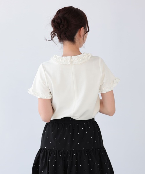 Fit more(フィットモア)の「フリルカラーカットソートップス(Tシャツ/カットソー・レディース・ホワイト/ピンク/ブラック・FREE)」の7枚目の写真