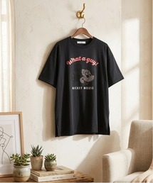 【DISNEY/ディズニー】ミッキーマウス ラインストーン半袖Tシャツ