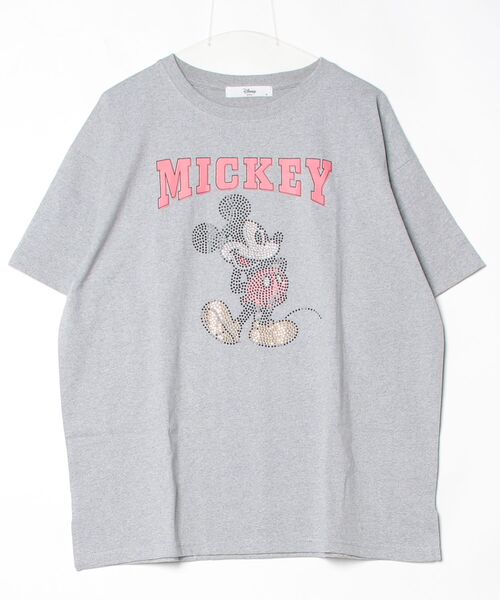 Disney(ディズニー)の「【DISNEY/ディズニー】ミッキーマウス ラインストーン半袖Tシャツ(Tシャツ/カットソー・レディース・トップグレー/サックスブルー/ブラック/ラベンダー・LARGE/MEDIUM)」の7枚目の写真