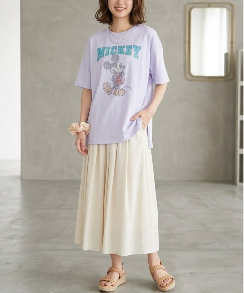 Disney(ディズニー)の「【DISNEY/ディズニー】ミッキーマウス ラインストーン半袖Tシャツ(Tシャツ/カットソー・レディース・トップグレー/サックスブルー/ブラック/ラベンダー・LARGE/MEDIUM)」の22枚目の写真