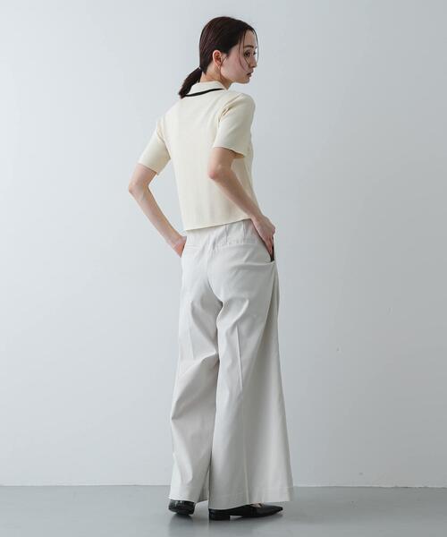 SENSE OF PLACE by URBAN RESEARCH（センスオブプレイスバイアーバンリサーチ）の「バイカラーエリツキホックニット（ニット/セーター・レディース・ブルー/アイボリー/ブラック・ONE）」の10枚目の写真