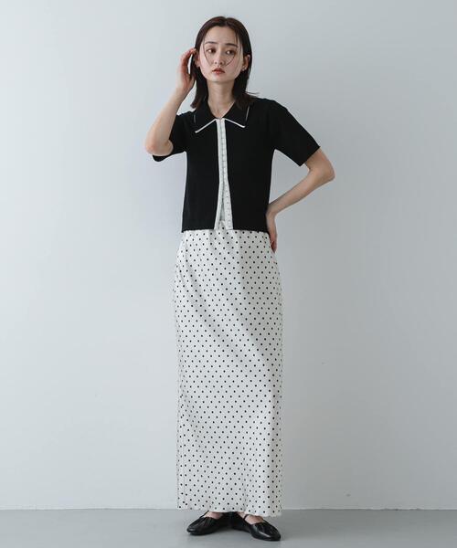 SENSE OF PLACE by URBAN RESEARCH（センスオブプレイスバイアーバンリサーチ）の「バイカラーエリツキホックニット（ニット/セーター・レディース・ブルー/アイボリー/ブラック・ONE）」の16枚目の写真