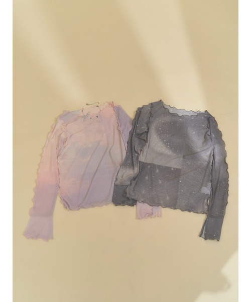 merry jenny（メリージェニー）の「sistars sheer tops（Tシャツ/カットソー・レディース・グレー/ピンク・FREE）」の16枚目の写真