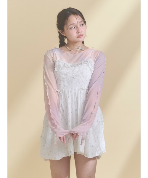 merry jenny（メリージェニー）の「sistars sheer tops（Tシャツ/カットソー・レディース・グレー/ピンク・FREE）」の7枚目の写真