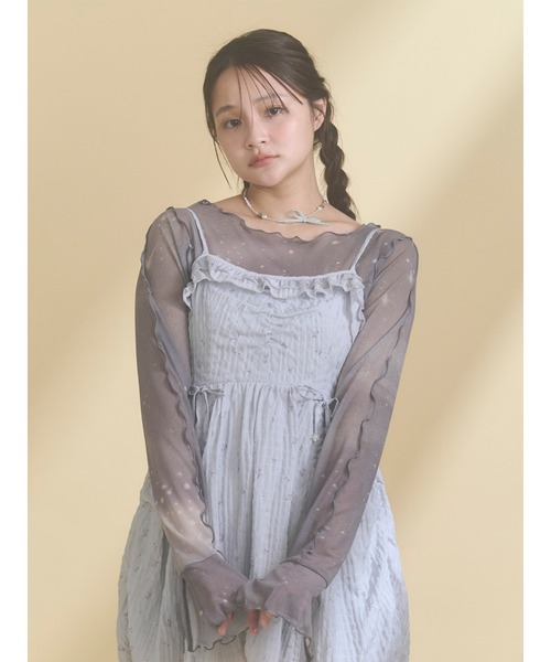 merry jenny（メリージェニー）の「sistars sheer tops（Tシャツ/カットソー・レディース・グレー/ピンク・FREE）」の11枚目の写真