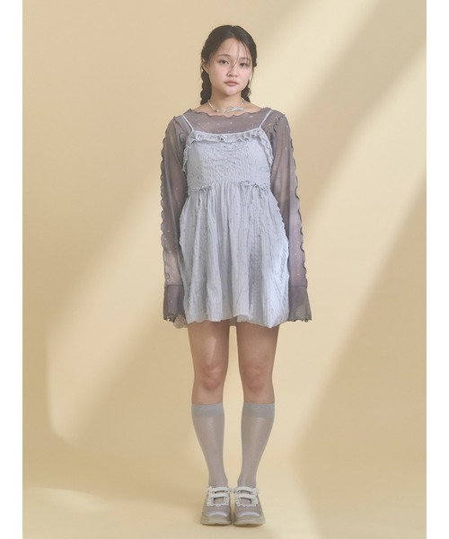 merry jenny（メリージェニー）の「sistars sheer tops（Tシャツ/カットソー・レディース・グレー/ピンク・FREE）」の14枚目の写真