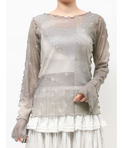 merry jenny（メリージェニー）の「sistars sheer tops（Tシャツ/カットソー・レディース・グレー/ピンク・FREE）」の17枚目の写真