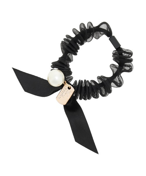 Edit Sheen（エディットシーン）の「パールポイントミニシュシュセット（ヘアゴム・レディース・ブラック・FREE）」の4枚目の写真