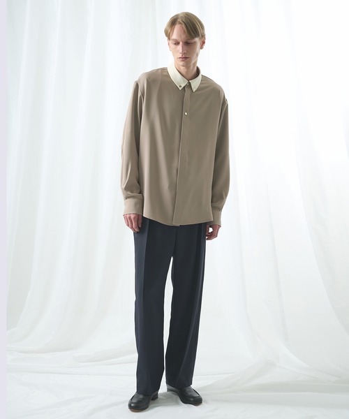 CULLNI（クルニ）の「【CULLNI/クルニ】別注 Gabardine Pin Tuck Pant（スラックス・メンズ・ブラック/カーキ/ネイビー・1/2）」の7枚目の写真