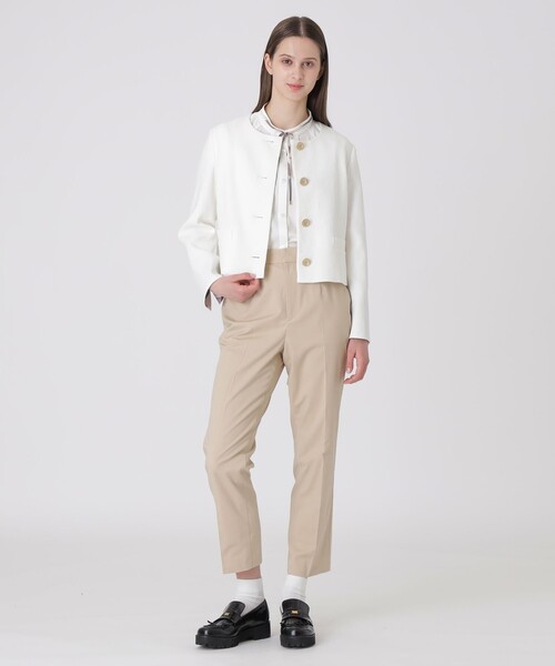 BLUE LABEL CRESTBRIDGE(ブルーレーベルクレストブリッジ)の「ストレッチダンガリーノーカラージャケット(ノーカラージャケット・レディース・ブラック/オフホワイト・38/36)」の13枚目の写真