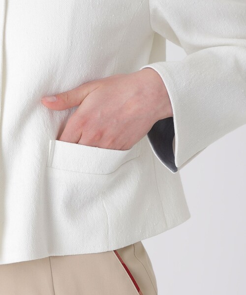 BLUE LABEL CRESTBRIDGE(ブルーレーベルクレストブリッジ)の「ストレッチダンガリーノーカラージャケット(ノーカラージャケット・レディース・ブラック/オフホワイト・38/36)」の17枚目の写真