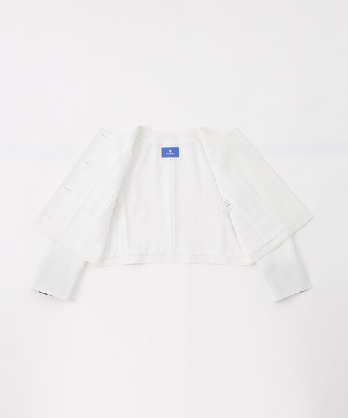 BLUE LABEL CRESTBRIDGE(ブルーレーベルクレストブリッジ)の「ストレッチダンガリーノーカラージャケット(ノーカラージャケット・レディース・ブラック/オフホワイト・38/36)」の3枚目の写真