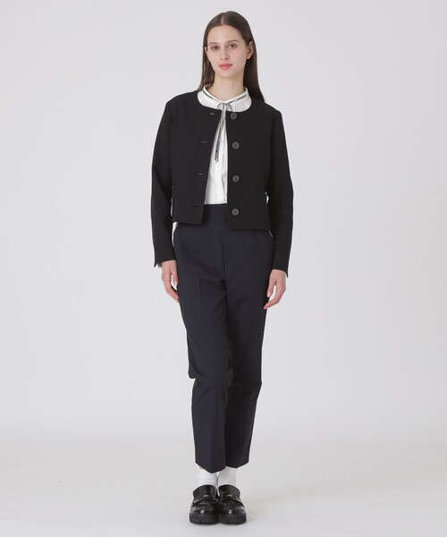 BLUE LABEL CRESTBRIDGE(ブルーレーベルクレストブリッジ)の「ストレッチダンガリーノーカラージャケット(ノーカラージャケット・レディース・ブラック/オフホワイト・38/36)」の5枚目の写真