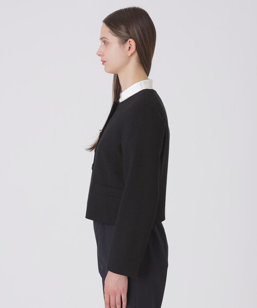 BLUE LABEL CRESTBRIDGE(ブルーレーベルクレストブリッジ)の「ストレッチダンガリーノーカラージャケット(ノーカラージャケット・レディース・ブラック/オフホワイト・38/36)」の7枚目の写真