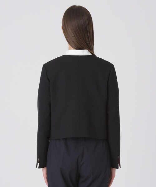 BLUE LABEL CRESTBRIDGE(ブルーレーベルクレストブリッジ)の「ストレッチダンガリーノーカラージャケット(ノーカラージャケット・レディース・ブラック/オフホワイト・38/36)」の8枚目の写真