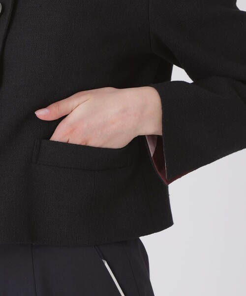 BLUE LABEL CRESTBRIDGE(ブルーレーベルクレストブリッジ)の「ストレッチダンガリーノーカラージャケット(ノーカラージャケット・レディース・ブラック/オフホワイト・38/36)」の9枚目の写真