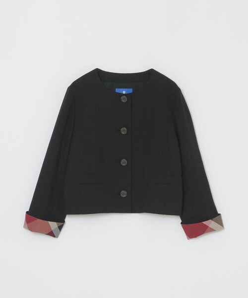 BLUE LABEL CRESTBRIDGE(ブルーレーベルクレストブリッジ)の「ストレッチダンガリーノーカラージャケット(ノーカラージャケット・レディース・ブラック/オフホワイト・38/36)」の12枚目の写真