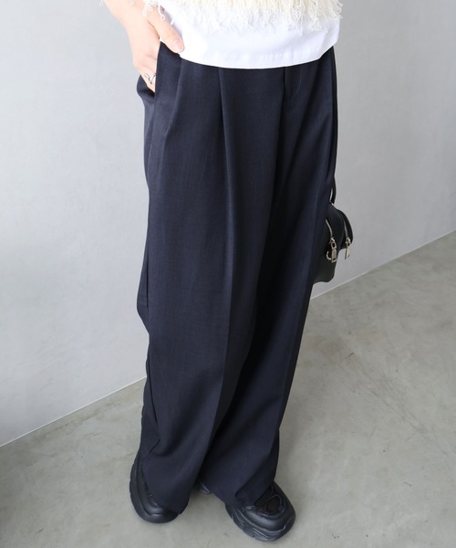 SpRay（スプレイ）の「ツイルカラータックパンツ（その他パンツ・レディース・ネイビー/グレー/ブラウン・FREE）」の4枚目の写真