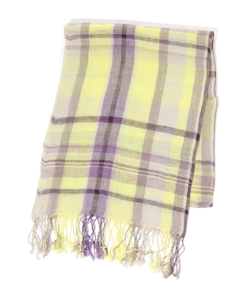 studio CLIP(スタディオクリップ)の「フレンチリネンチェック柄ストール(ストール/ショール・レディース・イエロー/ブラック/ピンク/レッド・FREE)」の5枚目の写真