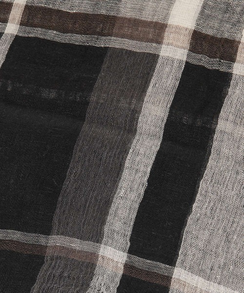 studio CLIP(スタディオクリップ)の「フレンチリネンチェック柄ストール(ストール/ショール・レディース・イエロー/ブラック/ピンク/レッド・FREE)」の6枚目の写真