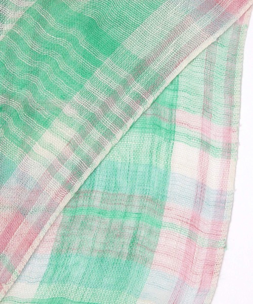 studio CLIP(スタディオクリップ)の「フレンチリネンチェック柄ストール(ストール/ショール・レディース・イエロー/ブラック/ピンク/レッド・FREE)」の10枚目の写真