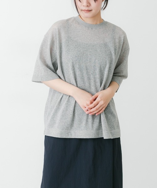 EKAL（エカル）の「ハイゲージニットT（ニット/セーター・レディース・キャメル/パープル/グレー/杢グレー・FREE）」の7枚目の写真