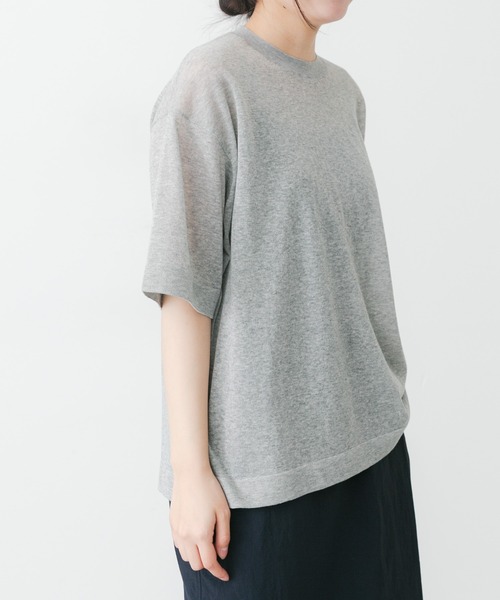 EKAL（エカル）の「ハイゲージニットT（ニット/セーター・レディース・キャメル/パープル/グレー/杢グレー・FREE）」の8枚目の写真