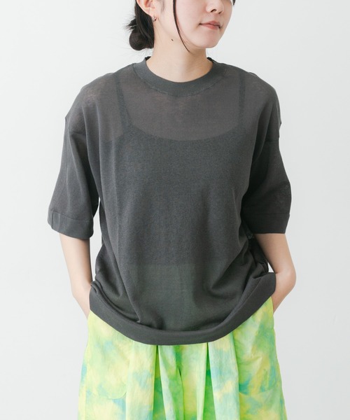 EKAL（エカル）の「ハイゲージニットT（ニット/セーター・レディース・キャメル/パープル/グレー/杢グレー・FREE）」の11枚目の写真