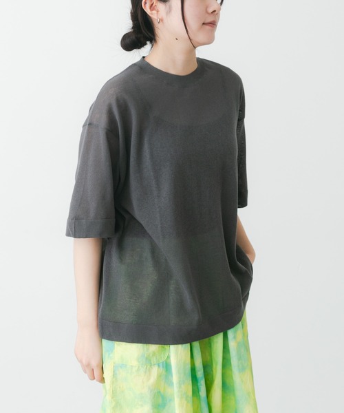 EKAL（エカル）の「ハイゲージニットT（ニット/セーター・レディース・キャメル/パープル/グレー/杢グレー・FREE）」の12枚目の写真