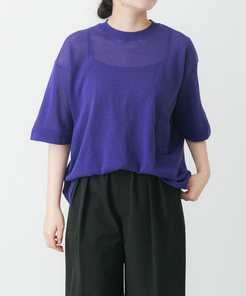 EKAL（エカル）の「ハイゲージニットT（ニット/セーター・レディース・キャメル/パープル/グレー/杢グレー・FREE）」の18枚目の写真