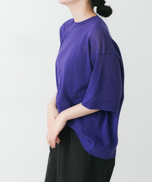 EKAL（エカル）の「ハイゲージニットT（ニット/セーター・レディース・キャメル/パープル/グレー/杢グレー・FREE）」の19枚目の写真