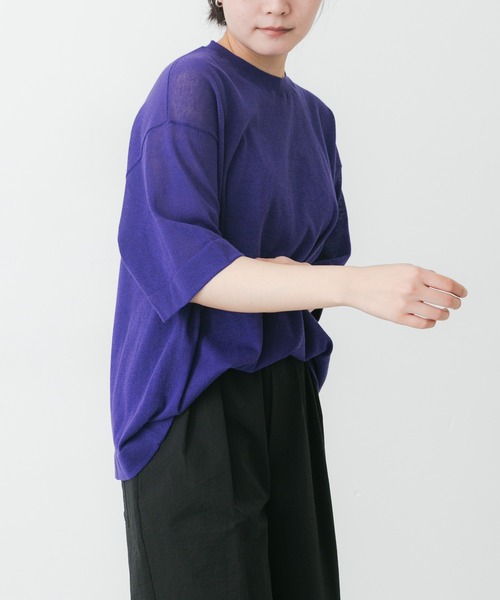 EKAL（エカル）の「ハイゲージニットT（ニット/セーター・レディース・キャメル/パープル/グレー/杢グレー・FREE）」の20枚目の写真