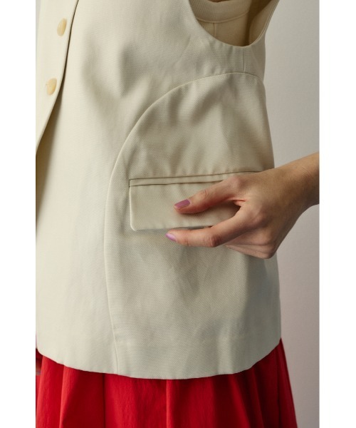 HeRIN.CYE（ヘリンドットサイ）の「Circle switch vest　　サークルスイッチベスト（ベスト・レディース・ブラック/オフホワイト・FREE）」の5枚目の写真