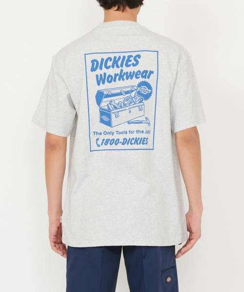 Dickies（ディッキーズ）の「Dickies/ディッキーズ ドライ リッジ Tシャツ 半袖/バックプリントTシャツ/ロゴTシャツ（Tシャツ/カットソー・メンズ・ライトグレー/ブラック・MEDIUM/LARGE/X-LARGE/SMALL）」の16枚目の写真