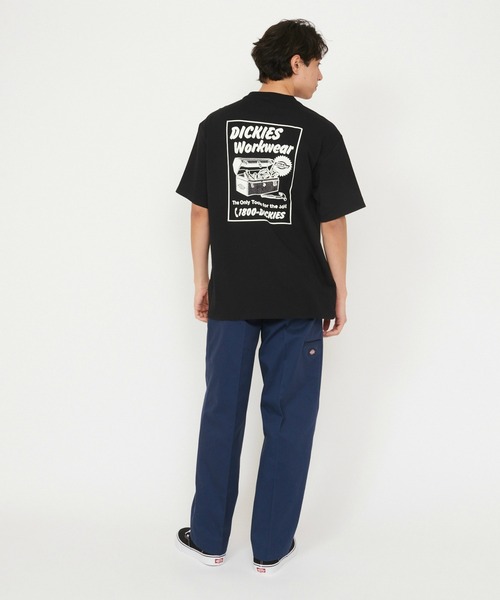 Dickies（ディッキーズ）の「Dickies/ディッキーズ ドライ リッジ Tシャツ 半袖/バックプリントTシャツ/ロゴTシャツ（Tシャツ/カットソー・メンズ・ライトグレー/ブラック・MEDIUM/LARGE/X-LARGE/SMALL）」の4枚目の写真
