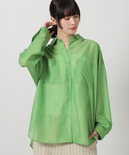 LAKOLE(ラコレ)の「シアーオーバーサイズシャツ / 654285(シャツ/ブラウス・レディース・オフホワイト/ブラック/グリーン/サックスブルー・FREE)」の17枚目の写真