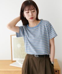 マルチボーダー5分袖
