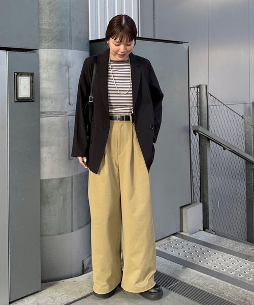 DISCOAT(ディスコート)の「マルチボーダー5分袖(Tシャツ/カットソー・レディース・ブラック/グレー/ライトベージュ/ライトグレー/ブルー・FREE)」の16枚目の写真