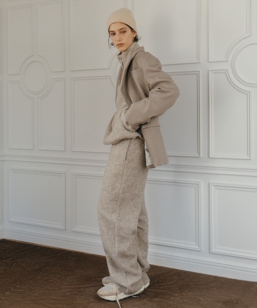 CREDONA(クレドナ)の「WOOL FLEECE CURVE PANTS/ウールフリースカーブパンツ(その他パンツ・レディース・ベージュ・FREE)」の9枚目の写真