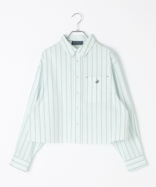 BEVERLY HILLS POLO CLUB（ビバリーヒルズポロクラブ）の「【BEVERLY HILLS POLO CLUB】別注ストライプシャツ（シャツ/ブラウス・レディース・オレンジ/ブルー/サックスブルー/イエロー・FREE）」の2枚目の写真